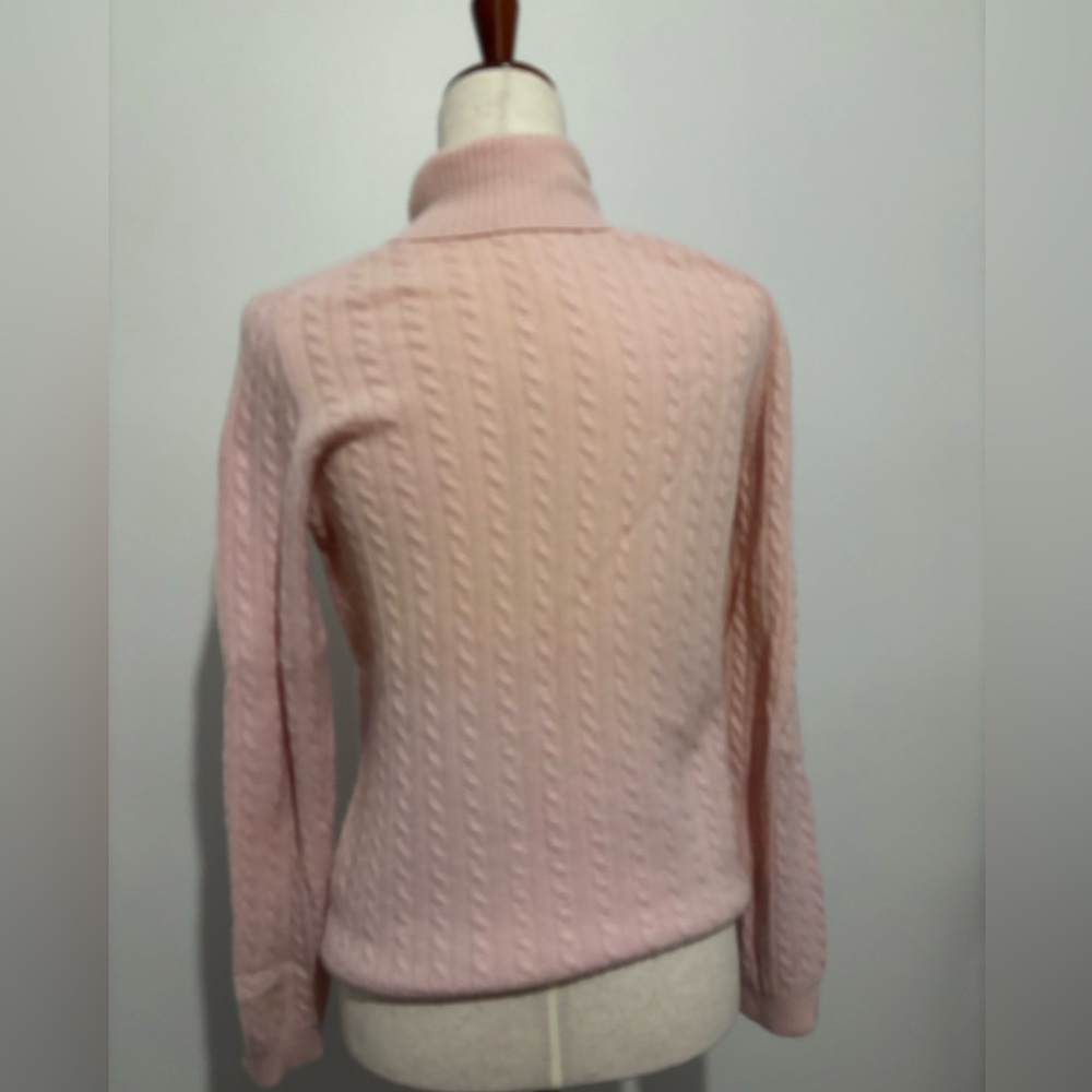 Women’s Charter Club Fitted Turtleneck Cashmere Sweater Light Pink - Picture 6 of 9